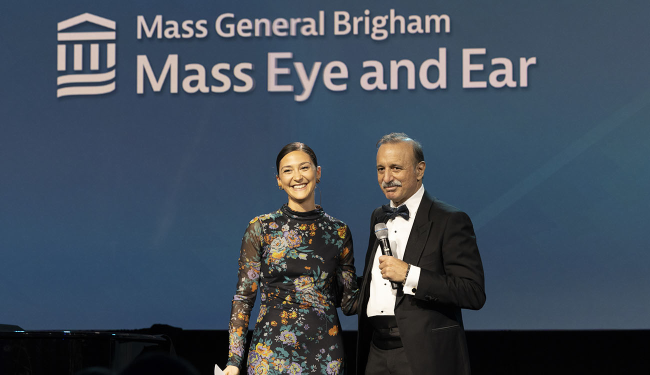 Members of Mass Eye and Ear leadership on stage